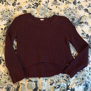 Garage Cropped Plum Purple Sweater - Sz M
